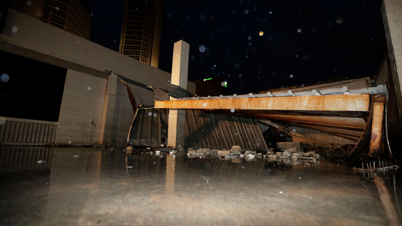 A destroyed garage in Corpus Christi, Texas. Photo: AP